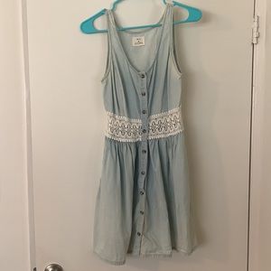 Pins and needles denim crochet waist dress